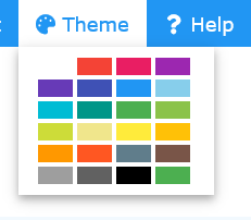 Themes popup on mouse over.